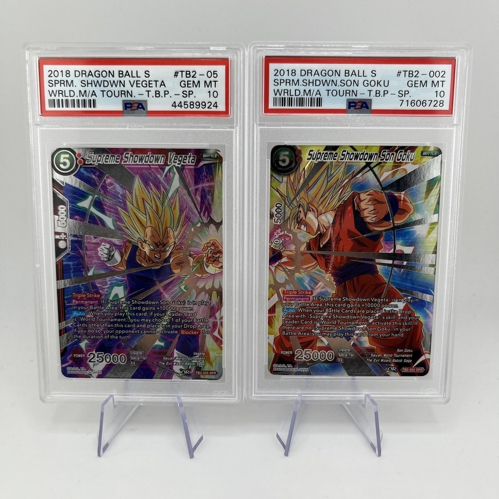 2018 Dragon Ball Super Supreme Showdown Goku Vegeta PSA 10 Gem Mint TB2 SPR Lot